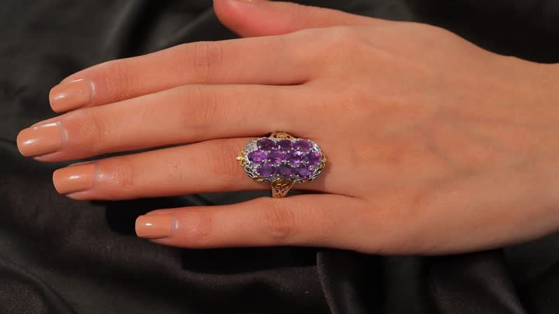 Karis Majestic Cluster Ring in 18K YG Plated and Platinum Bond
