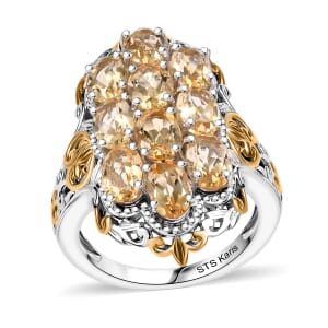 Karis Brazilian Citrine 3.85 ctw Ring in 18K YG Plated and Platinum Bond (Size  11.0)