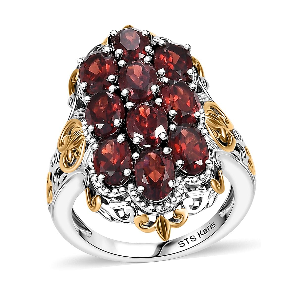 Karis Mozambique Garnet 5.30 ctw Ring in 18K YG Plated and Platinum Bond (Size  6.0) image number 0