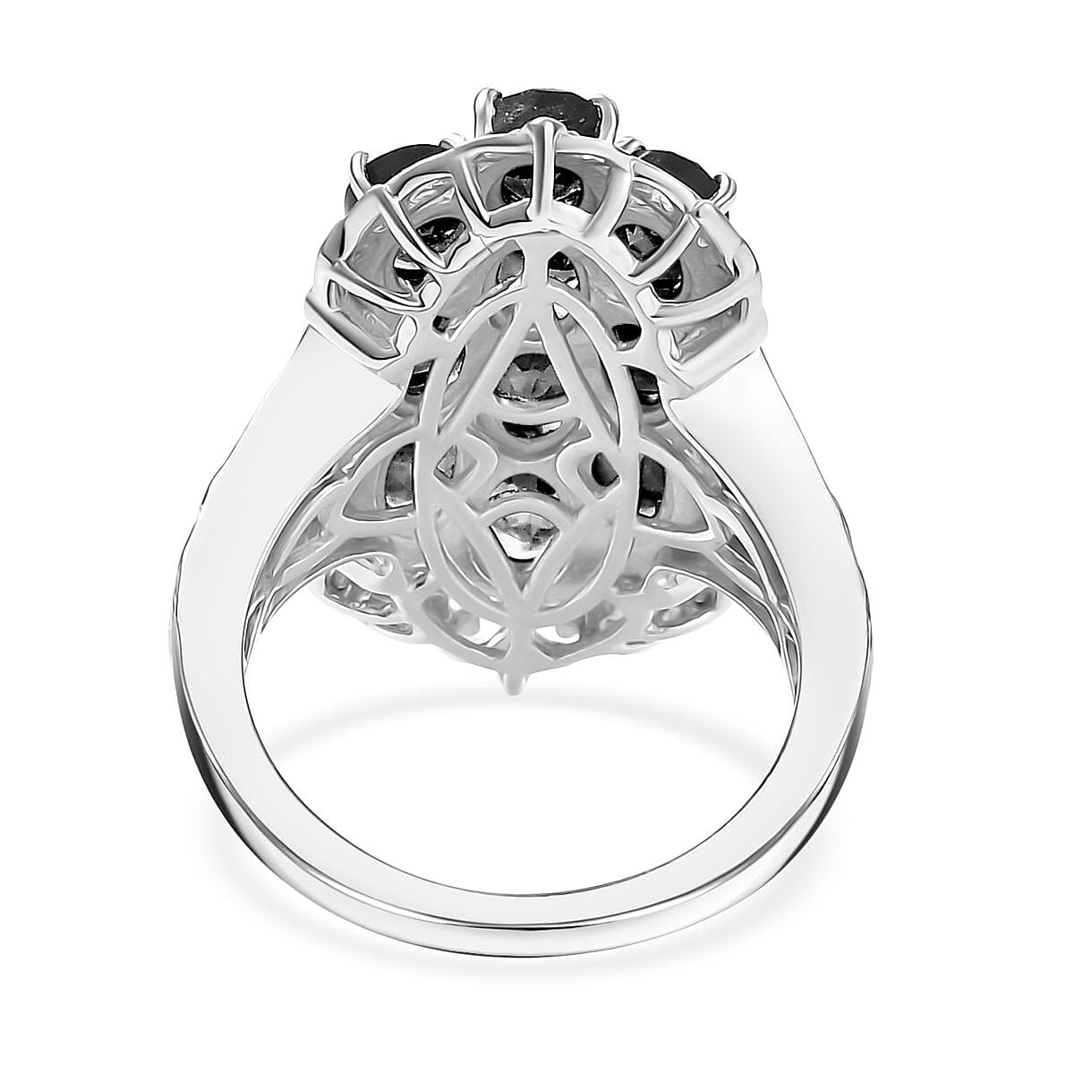 Karis Thai Black Spinel 7.00 ctw Ring in 18K YG Plated and Platinum Bond (Size  7.0) image number 4
