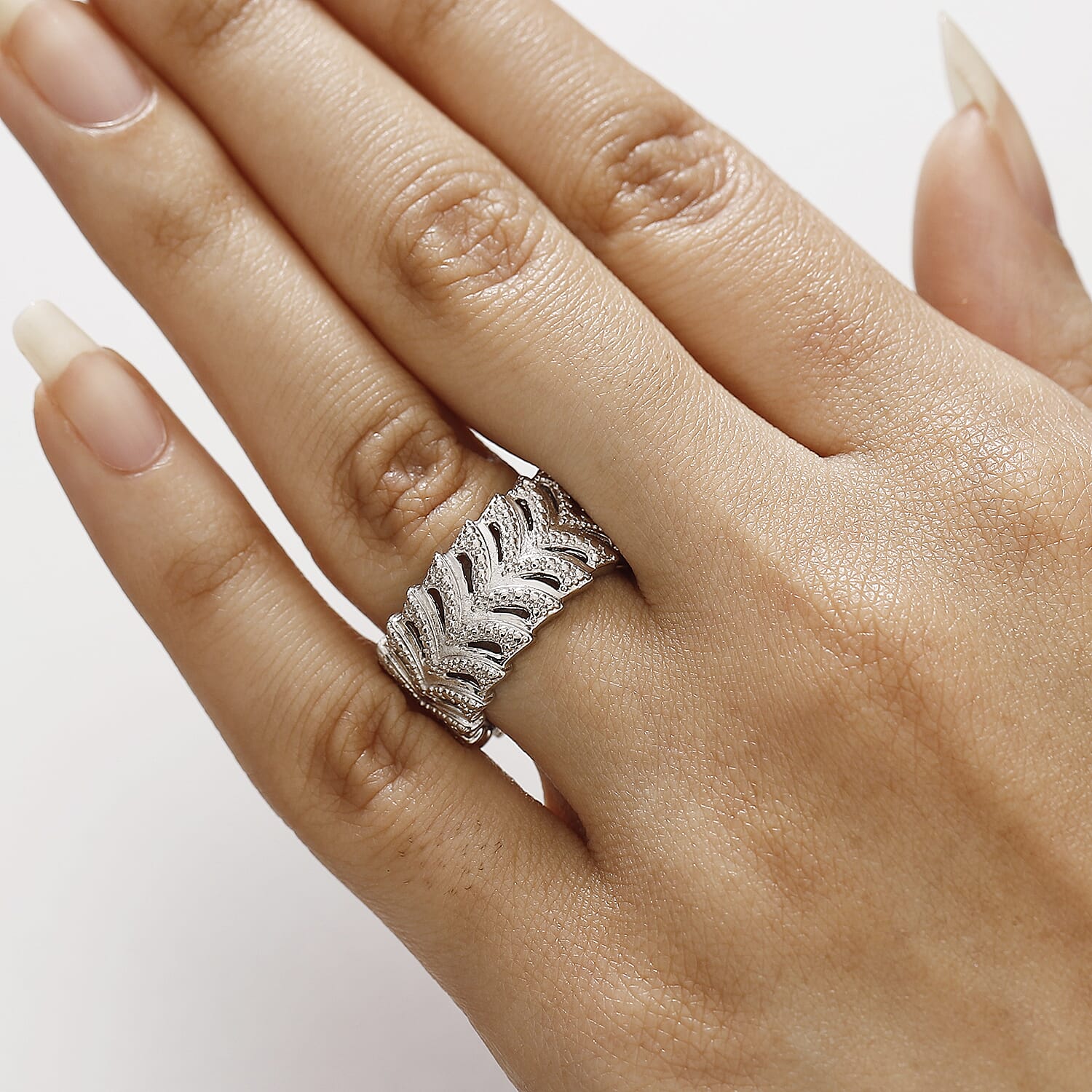 Karis White Diamond Accent Ring in Platinum Bond (Size 10.0)