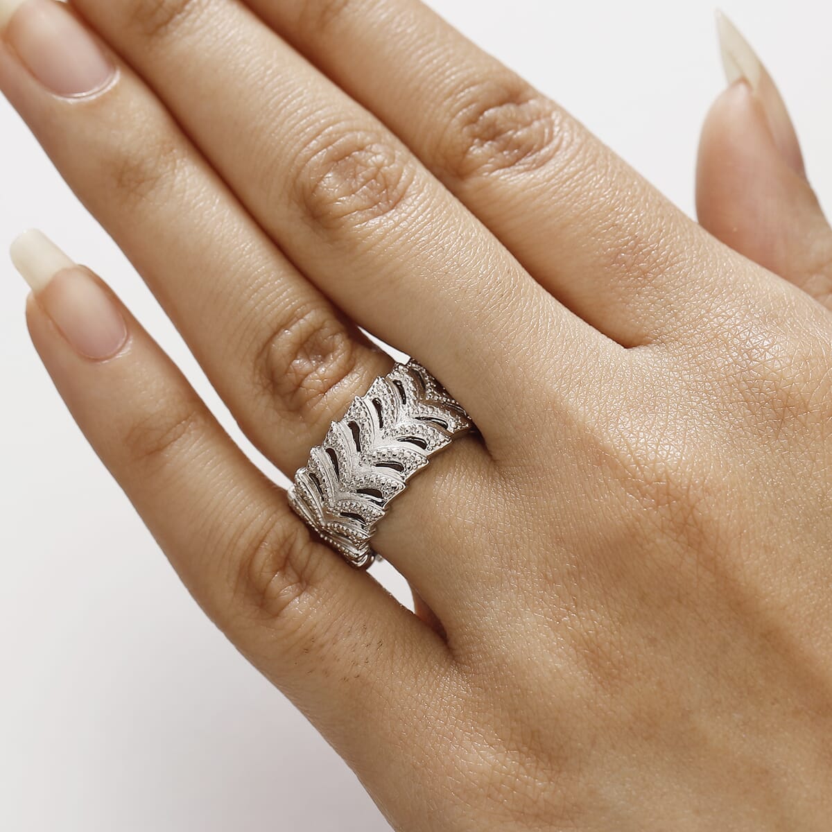Karis White Diamond Accent Ring in Platinum Bond (Size 6.0) image number 2