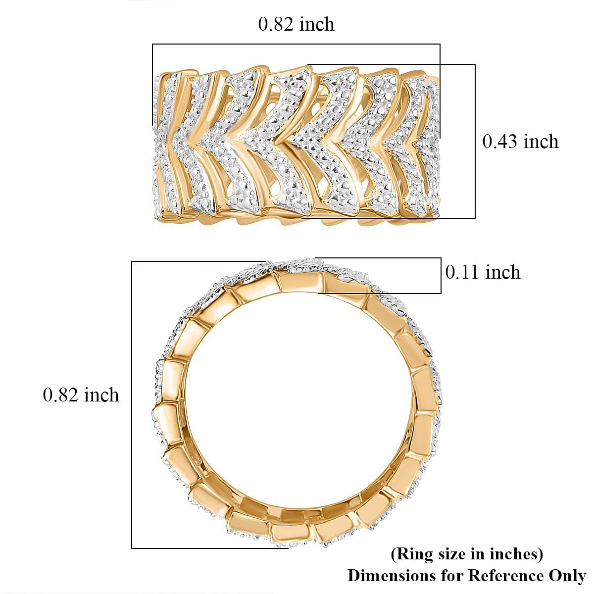 Karis Diamond Accent Fancy Ring in 18K YG Plated (Size 6.0) image number 5