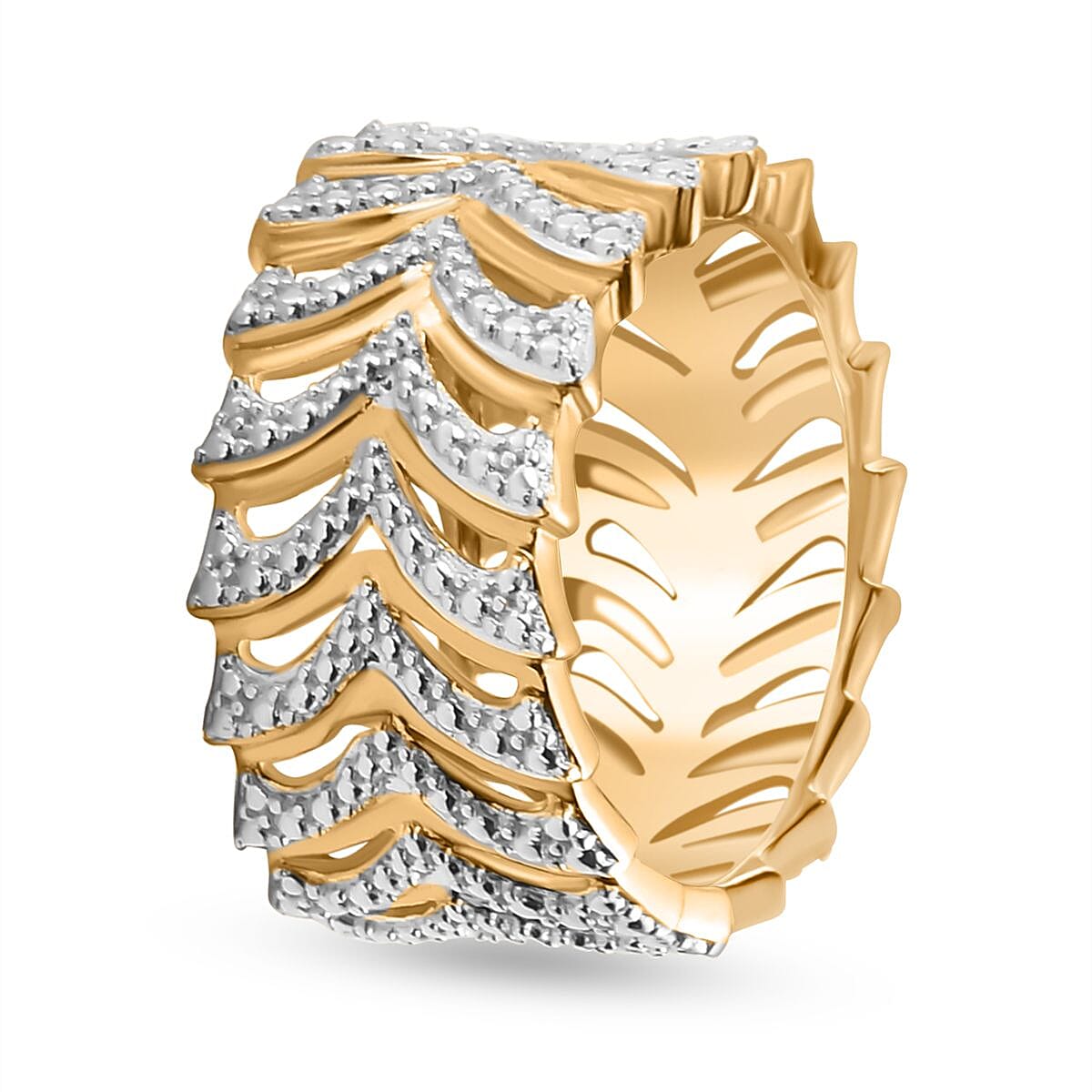 Karis Diamond Accent Fancy Ring in 18K YG Plated (Size 7.0) image number 3