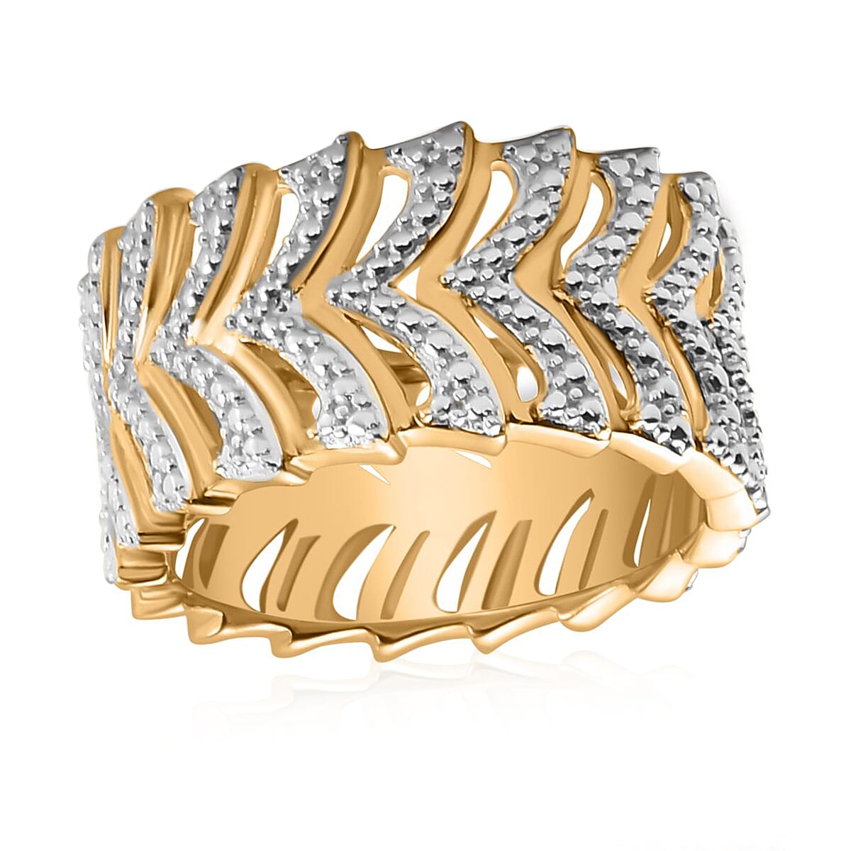 Karis Diamond Accent Fancy Ring in 18K YG Plated (Size 8.0) image number 0