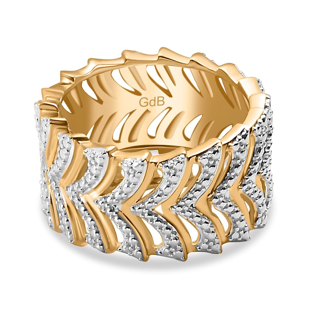 Karis Diamond Accent Fancy Ring in 18K YG Plated (Size 8.0) image number 4