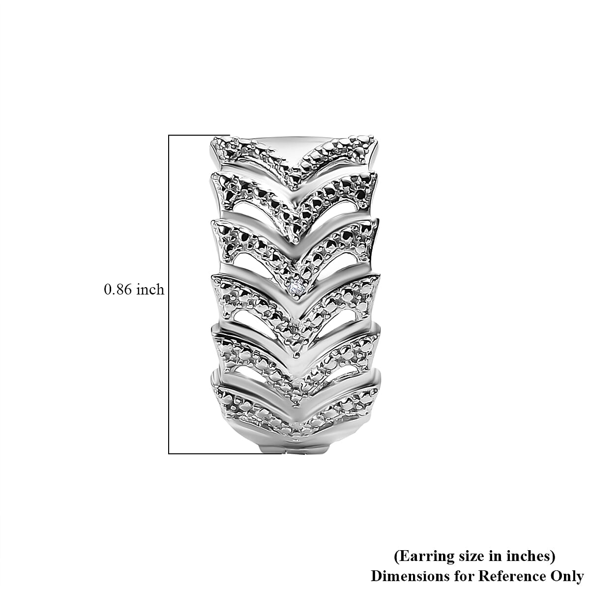 Karis White Diamond Accent Hoop Earrings in Platinum Bond