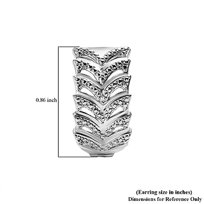 Karis White Diamond Accent Hoop Earrings in Platinum Bond