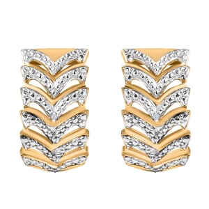 Karis White Diamond Accent Hoop Earrings in 18K YG Plated