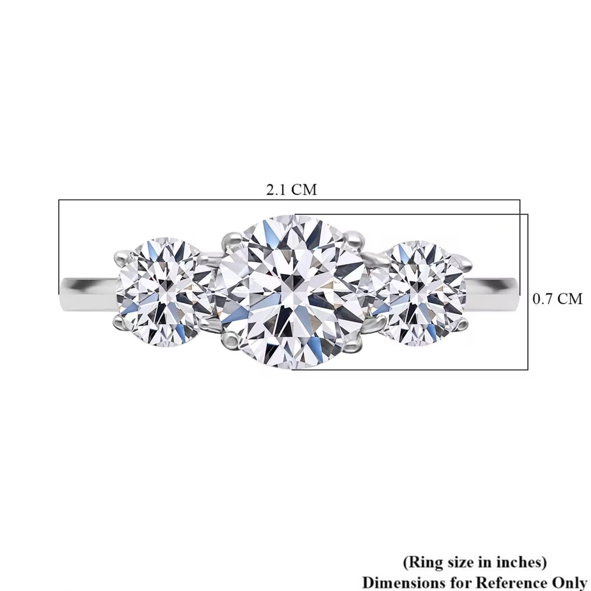 Luxuriant Lab Grown Diamond SI 1.50 ctw Trilogy Ring in 14K White Gold (Size 11.0) image number 7