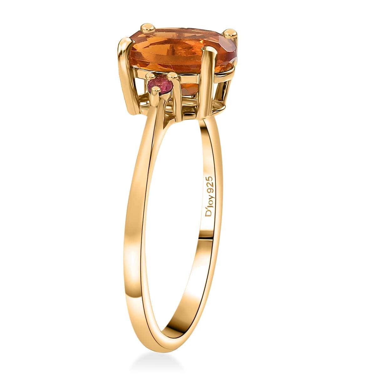 Premium Santa Ana Madeira Citrine and Ouro Fino Rubellite 1.85 ctw Ring in 18K Vermeil Yellow Gold Over Sterling Silver (Size 10.0) image number 3