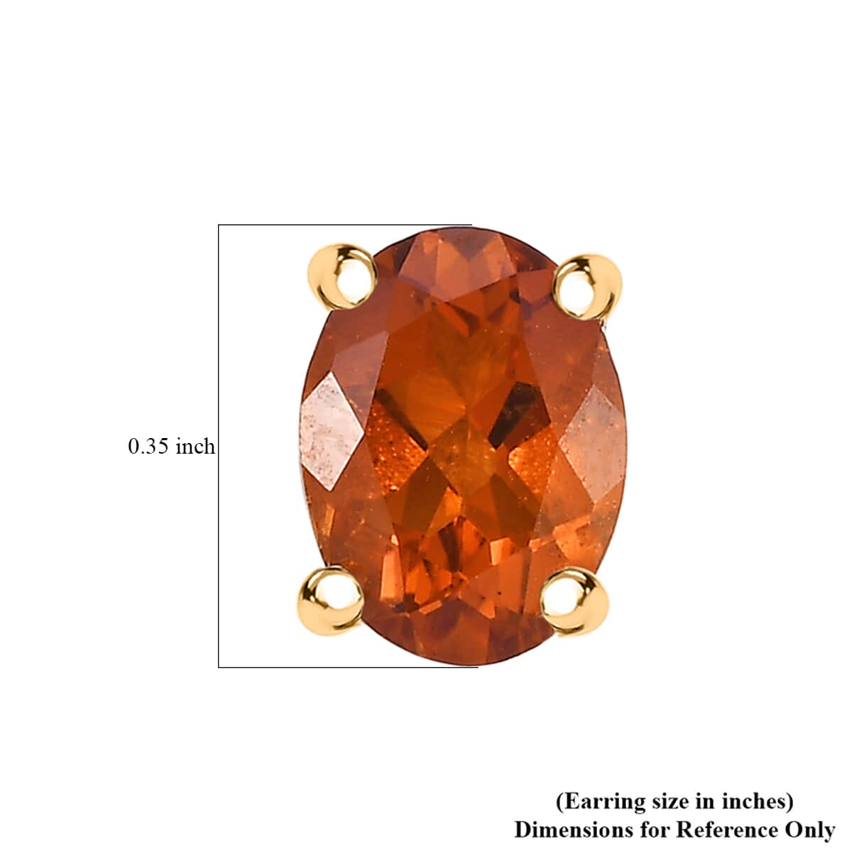 Premium Santa Ana Madeira Citrine 2.35 ctw Solitaire Stud Earrings in 18K Vermeil Yellow Gold Over Sterling Silver image number 4