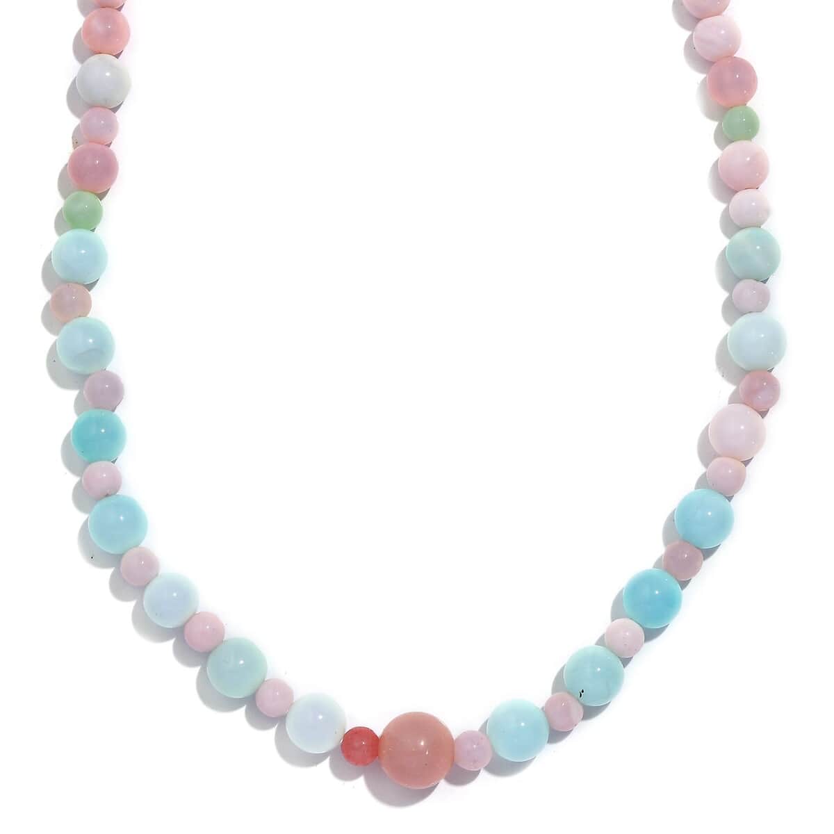 Multi Opal 70.00 ctw Beaded Necklace in Stainless Steel 18-20 Inches image number 0