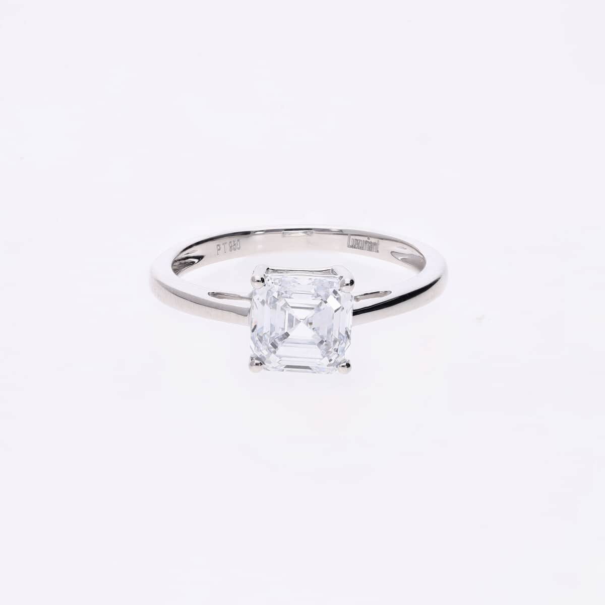 SGL Certified 950 Platinum Asscher Cut Luxuriant Lab Grown Diamond (E-F, VS) Ring (Size 8.0) 2.00 ctw image number 0