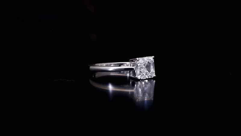 SGL Certified 950 Platinum Asscher Cut Luxuriant Lab Grown Diamond (E-F, VS) Ring (Size 8.0) 2.00 ctw
