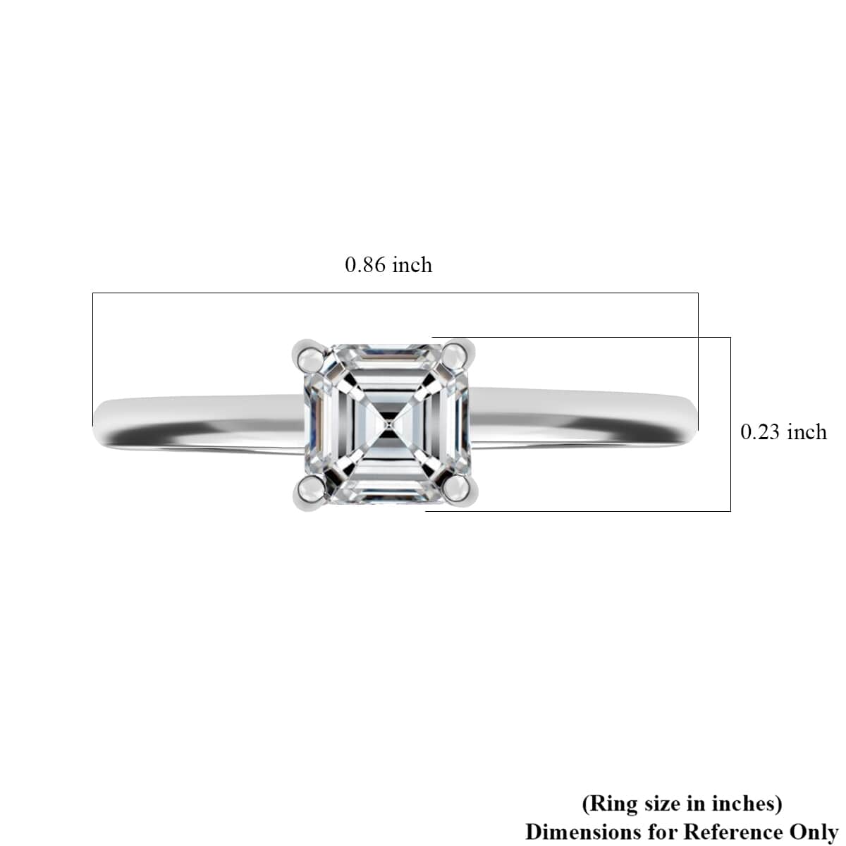 SGL Certified Asscher Cut Luxuriant Lab Grown Diamond G-H VS 2.00 ctw Ring in 950 Platinum (Size 10.0) image number 5