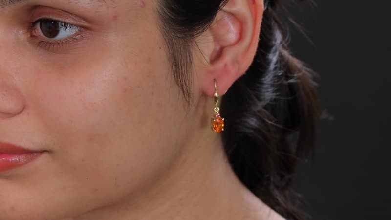 D'Joy Premium Santa Ana Madeira Citrine and Ouro Fino Rubellite 2.40 ctw Lever Back Earrings in 18K Vermeil Yellow Gold Over Sterling Silver