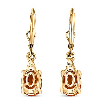 D'Joy Premium Santa Ana Madeira Citrine and Ouro Fino Rubellite 2.40 ctw Lever Back Earrings in 18K Vermeil Yellow Gold Over Sterling Silver