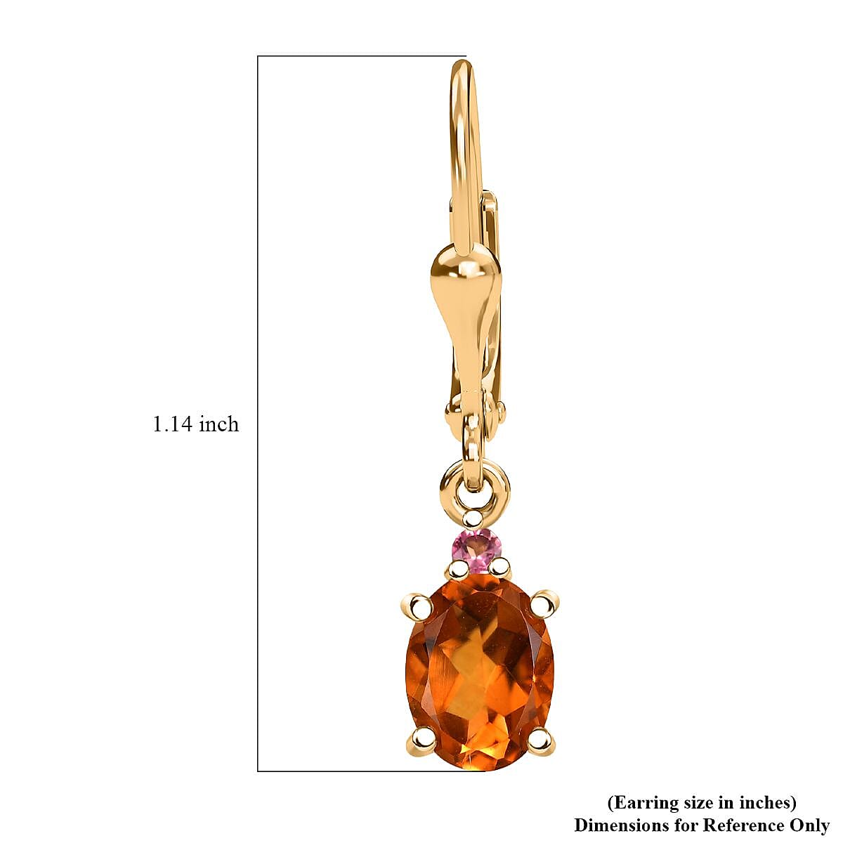 D'Joy Premium Santa Ana Madeira Citrine and Ouro Fino Rubellite 2.40 ctw Lever Back Earrings in 18K Vermeil Yellow Gold Over Sterling Silver