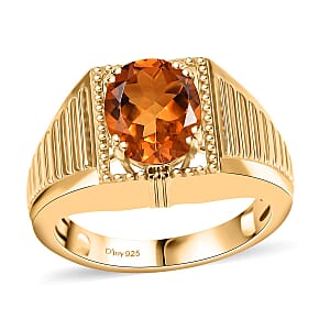 Premium Santa Ana Madeira Citrine 2.50 ctw Men's Ring in 18K Vermeil Yellow Gold Over Sterling Silver (Size 12.0)