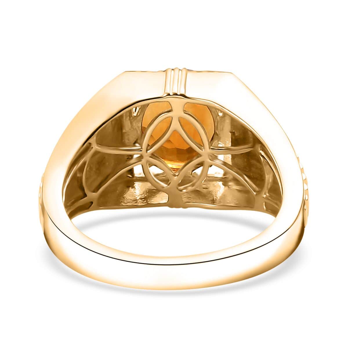 Premium Santa Ana Madeira Citrine 2.50 ctw Men's Ring in 18K Vermeil Yellow Gold Over Sterling Silver (Size 13.0) image number 4