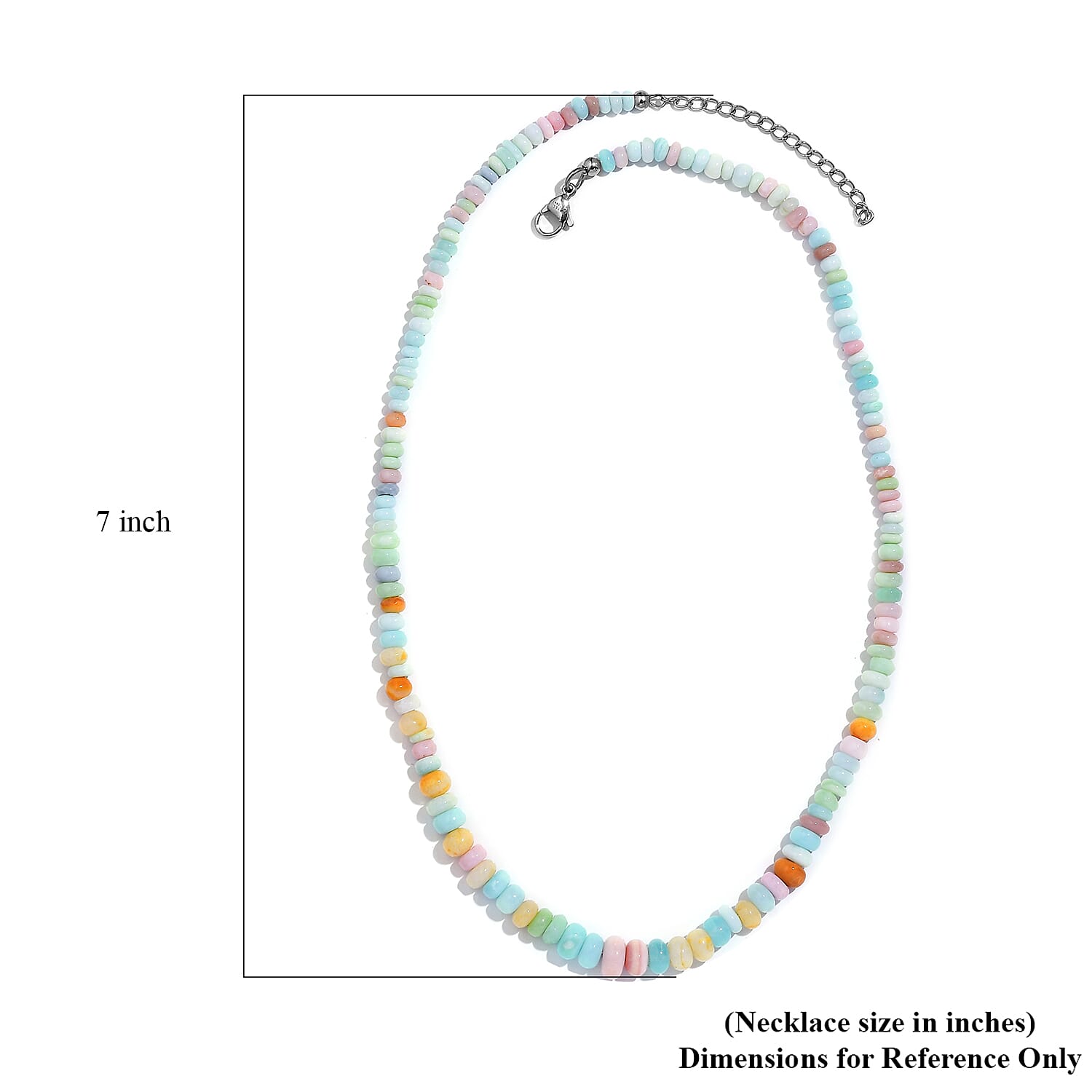 Thai Black Spinel Beaded 100 ctw Necklace 20 Inches in Stainless Steel