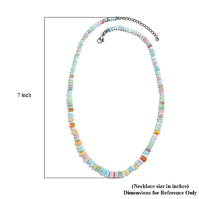 Thai Black Spinel Beaded 100 ctw Necklace 20 Inches in Stainless Steel