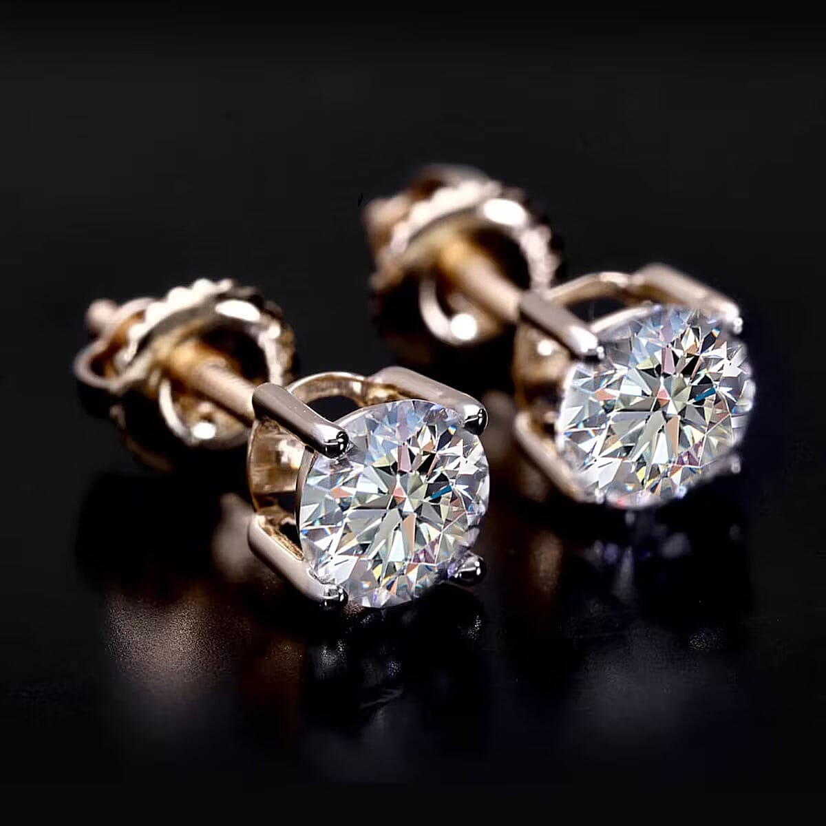 Luxuriant Lab Grown Diamond G SI1 0.25 ctw Stud Earrings in 14K Yellow Gold image number 7