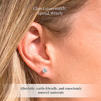 Luxuriant Lab Grown Diamond G SI1 0.50 ctw Stud Earrings in 14K White Gold