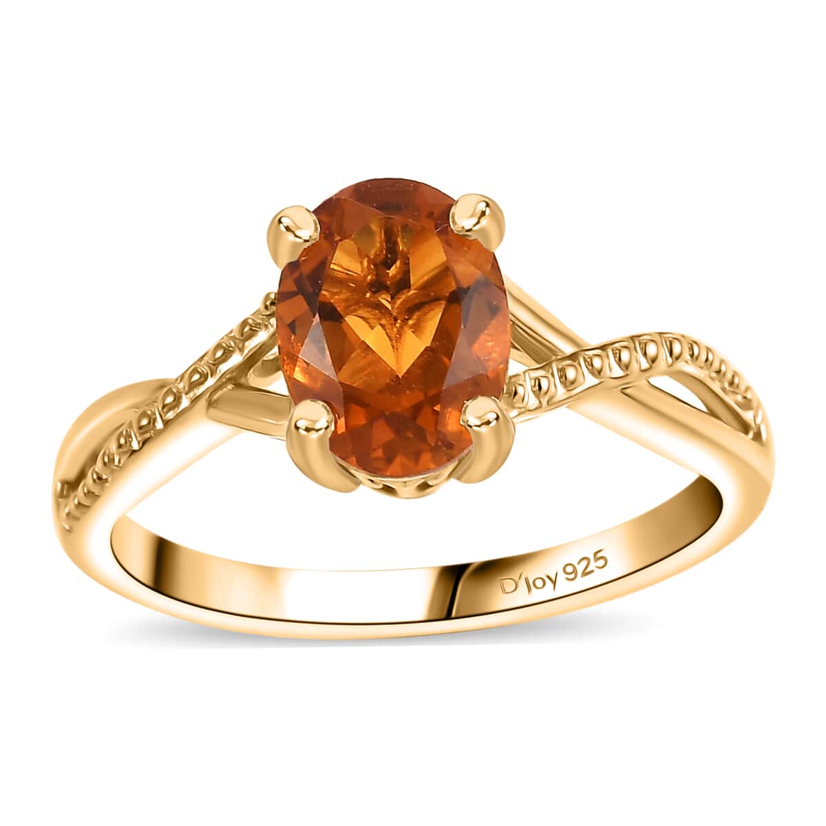 Santa Ana Madeira Citrine Solitaire Ring in 18K Vermeil YG Over Sterling Silver (Size 10.0) 1.20 ctw image number 0