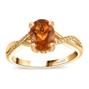 Premium Santa Ana Madeira Citrine 1.20 ctw Infinity Ring in 18K Vermeil Yellow Gold Over Sterling Silver (Size 10.0)