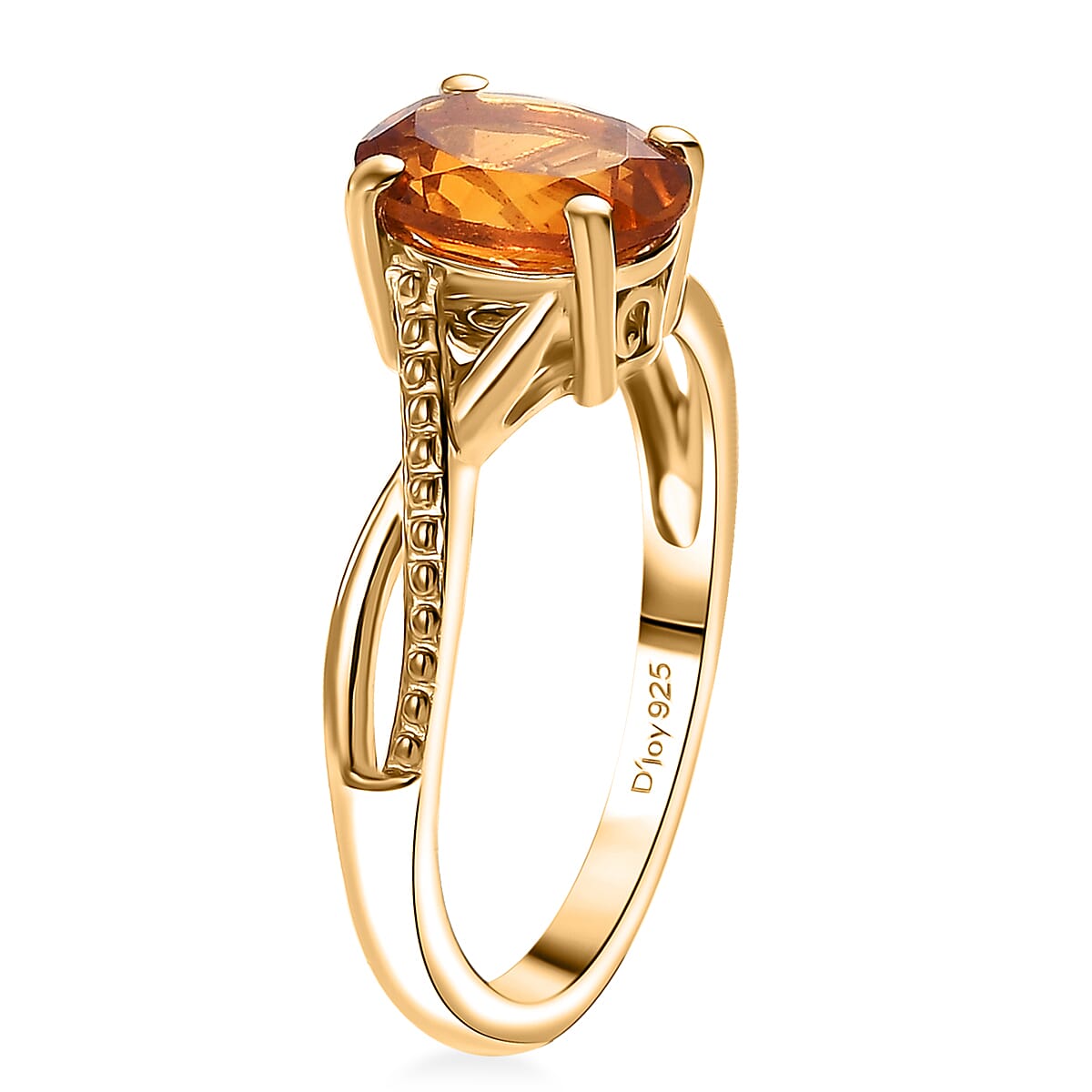 Premium Santa Ana Madeira Citrine 1.20 ctw Infinity Ring in 18K Vermeil Yellow Gold Over Sterling Silver (Size 10.0)