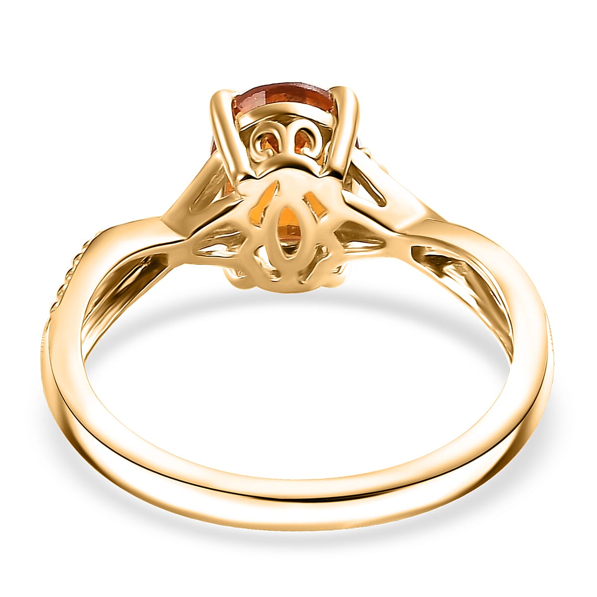 Premium Santa Ana Madeira Citrine 1.20 ctw Infinity Ring in 18K Vermeil Yellow Gold Over Sterling Silver (Size 10.0)