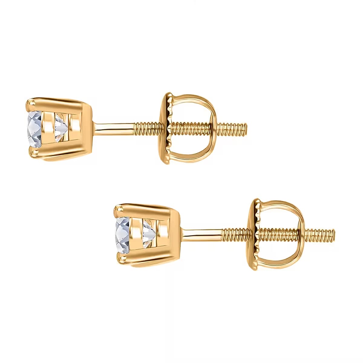Luxuriant Lab Grown Diamond G SI1 0.50 ctw Stud Earrings in 14K Yellow Gold image number 9