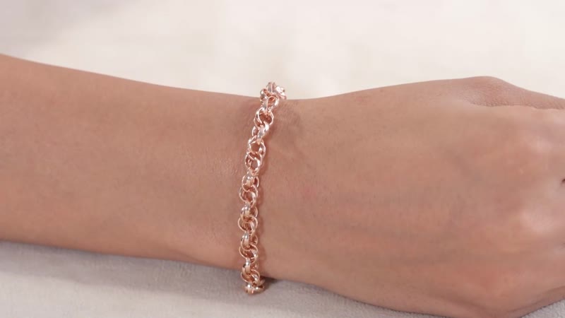 Eternal Link Bracelet in 18K Rose Gold Over Sterling Silver (7.25 In) 9.65 Grams