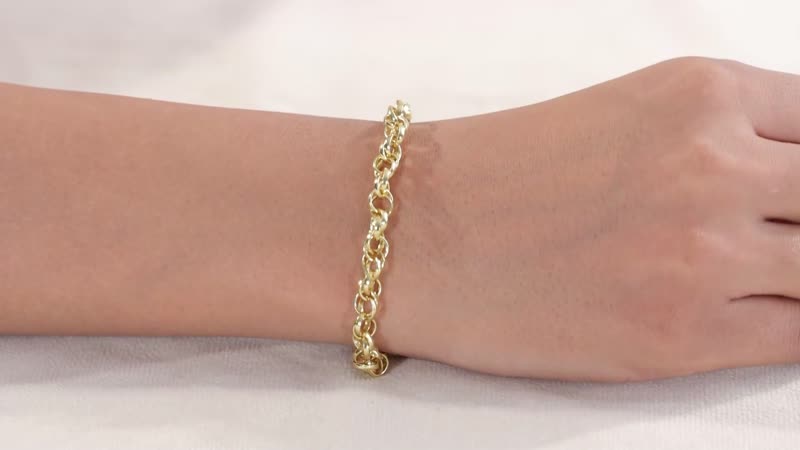 Eternal Link Bracelet in 18K Yellow Gold Over Sterling Silver (7.25 In) 9.65 Grams