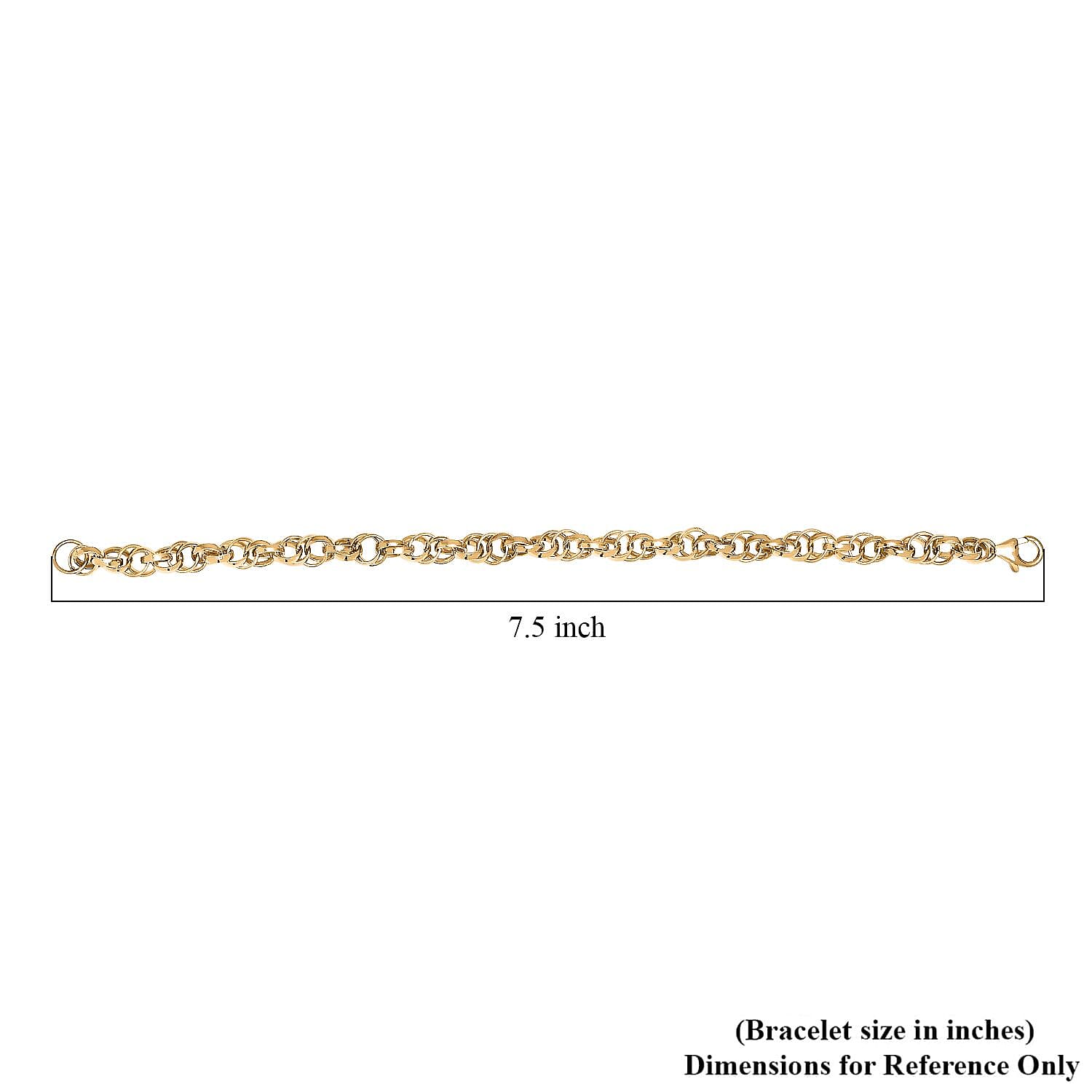 Eternal Link Bracelet in 18K Yellow Gold Over Sterling Silver (7.25 In) 9.65 Grams