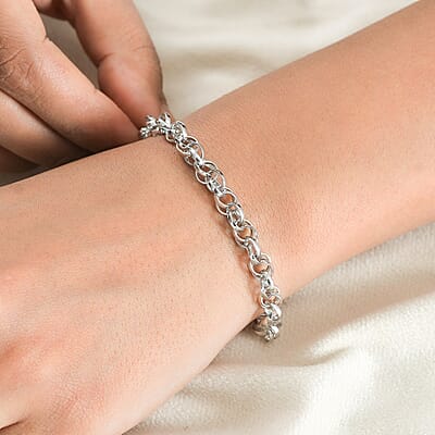 Eternal Link Bracelet in Platinum Over Sterling Silver (7.25 In) 9.65 Grams