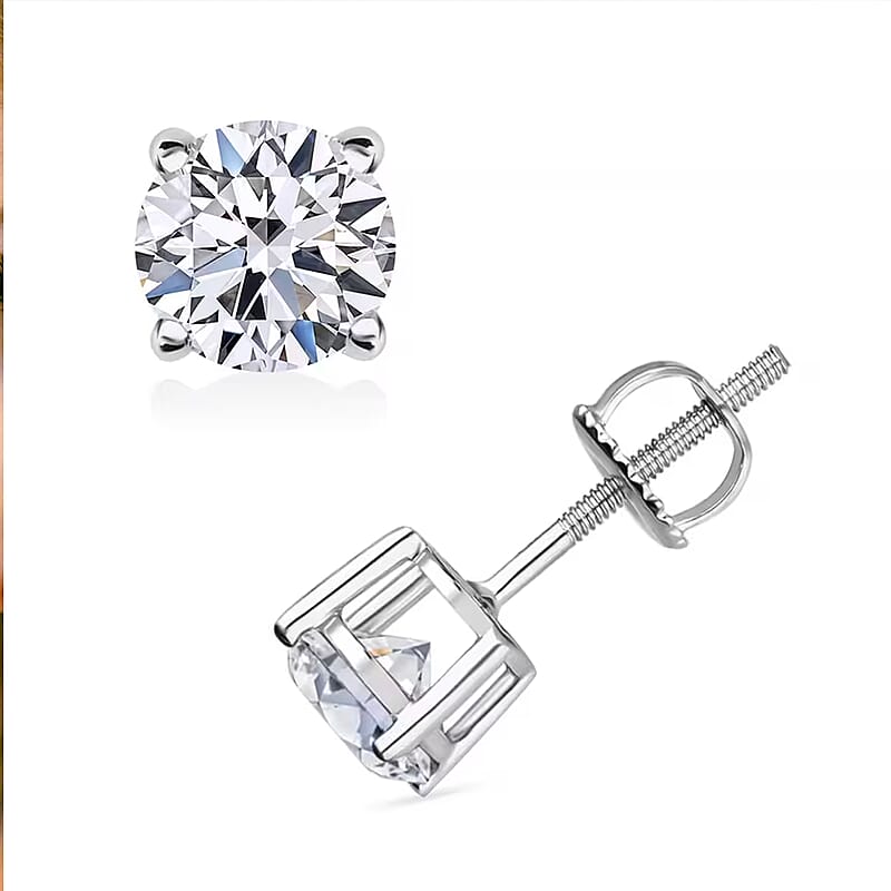Luxuriant Lab Grown Diamond G SI1 1.50 ctw Stud Earrings in 14K White Gold