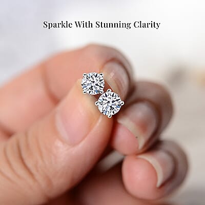 Luxuriant Lab Grown Diamond G SI1 1.50 ctw Stud Earrings in 14K White Gold