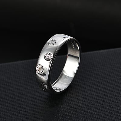 Karis White Diamond Accent Band Ring in Platinum Bond (Size 10.0)