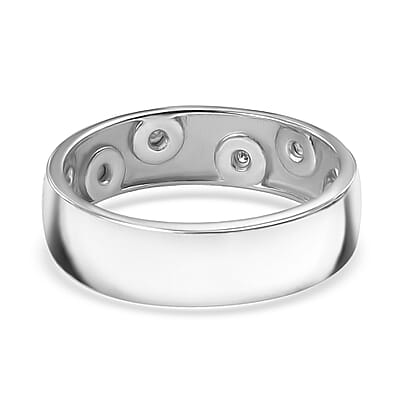 Karis White Diamond Accent Band Ring in Platinum Bond (Size 10.0)