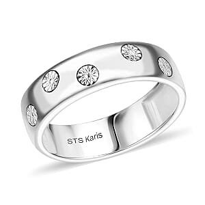 Karis White Diamond Accent Band Ring in Platinum Bond (Size 5.0)