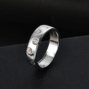 Karis White Diamond Accent Band Ring in Platinum Bond (Size 5.0)