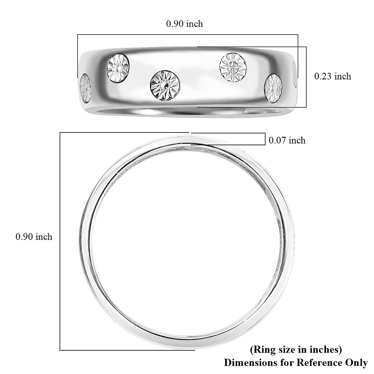 Karis White Diamond Accent Band Ring in Platinum Bond (Size 5.0) image number 5