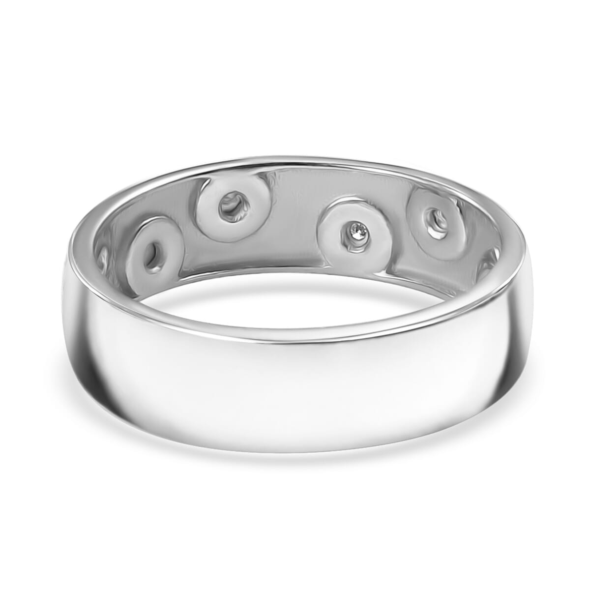 Karis White Diamond Accent Band Ring in Platinum Bond (Size 8.0) image number 4