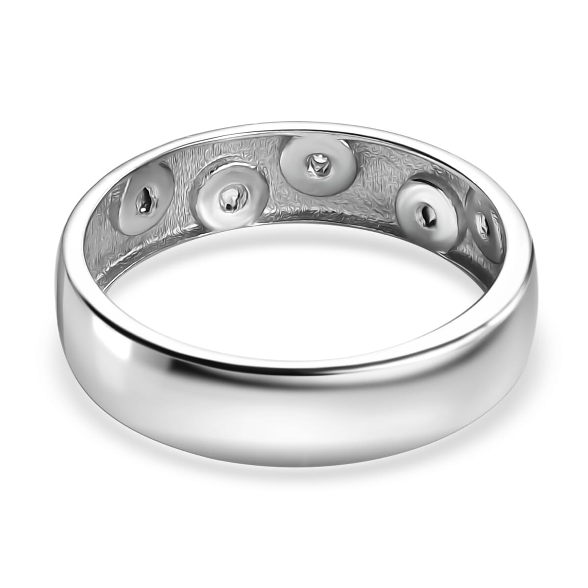 Karis White Diamond Accent Band Ring in Platinum Bond (Size 9.0) image number 4