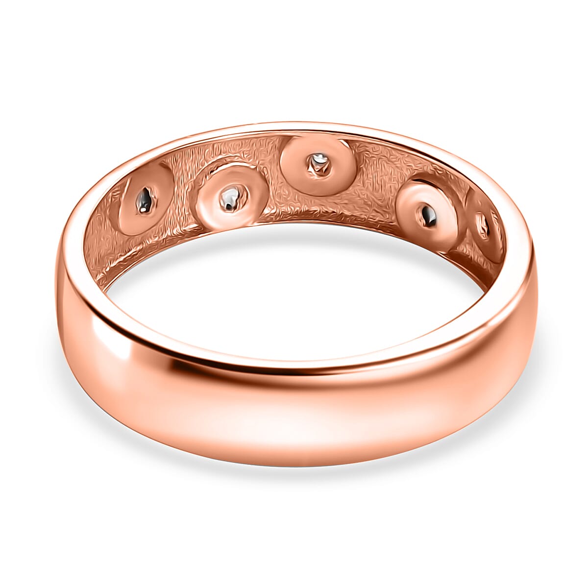 Karis White Diamond Accent Band Ring in 18K RG Over (Size 5.0) image number 4