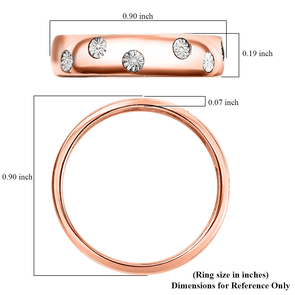 Karis White Diamond Accent Band Ring in 18K RG Over (Size 5.0) image number 5