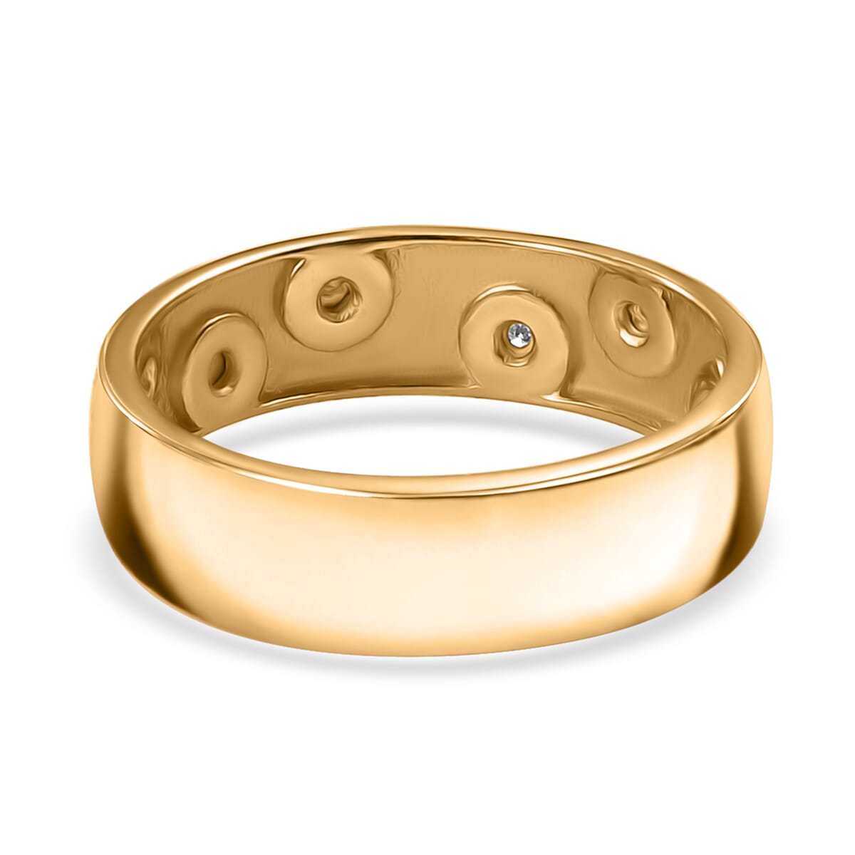 Karis White Diamond Accent Band Ring in 18K YG Over (Size 7.0) image number 4